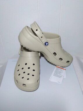 Crocs Women’s Classic Platform Clogs Bone Size 10 Model 206750-2Y2 New Tags